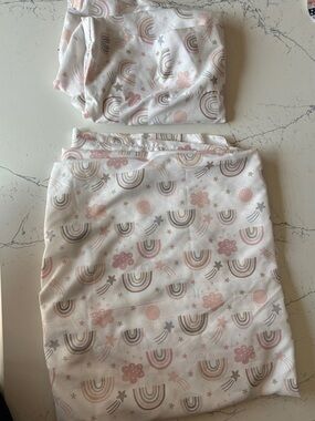 Pink Rainbow Print Kids bedding set pillow and sheet set